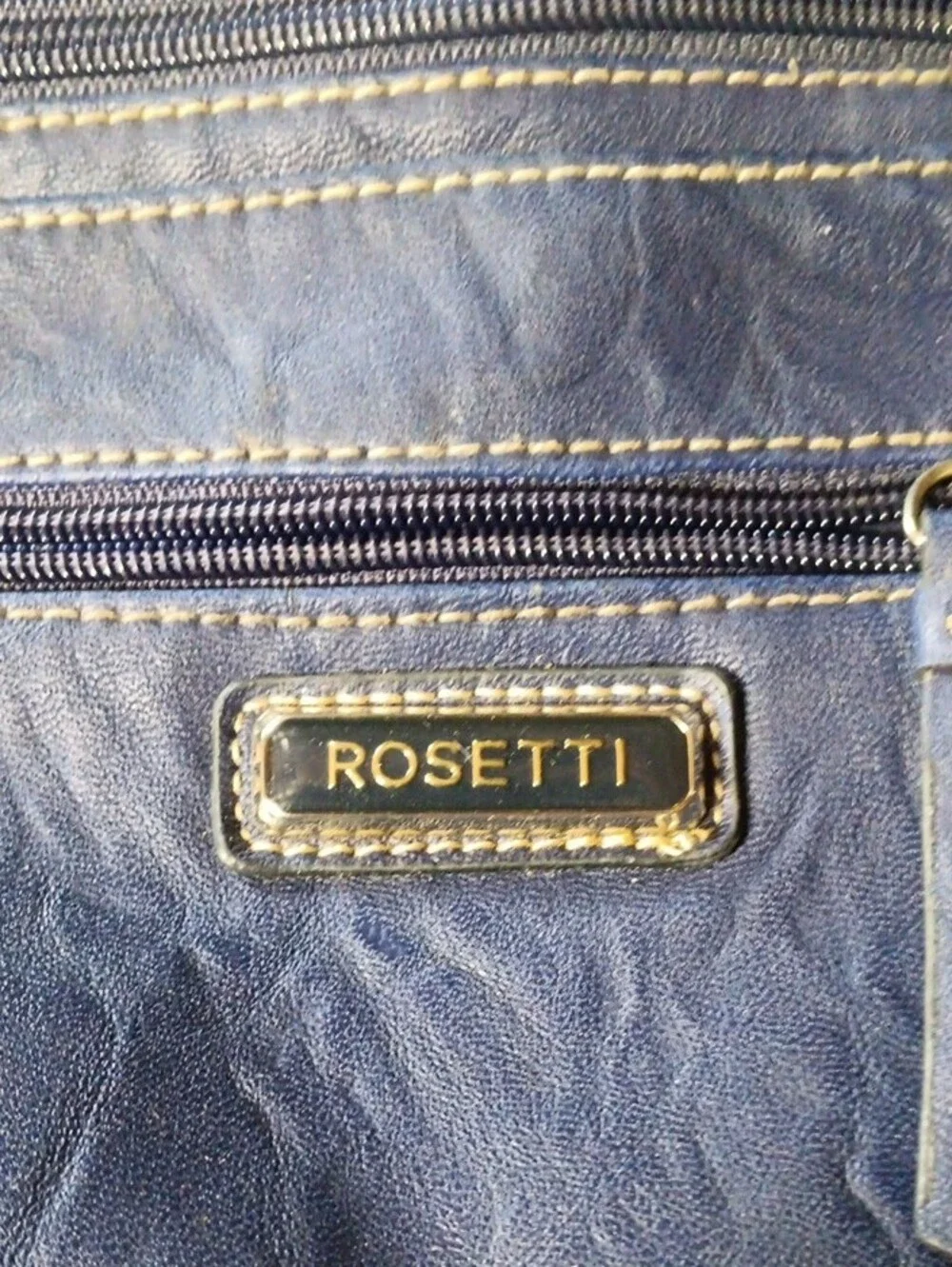 Rosetti Navy Blue Faux-Leather Shoulder Bag